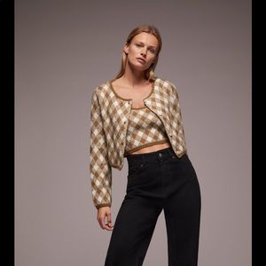 COPY - NWT ZARA ARGYLE KNIT TOP
